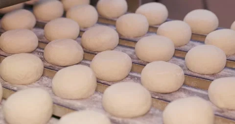 Automatic bakery production line, Pitas - bread production line in the bakery  Vidéo 258758619