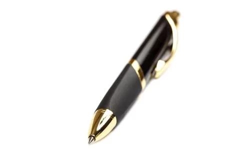 Automatic ballpoint pen on a on white background. Stock Photos