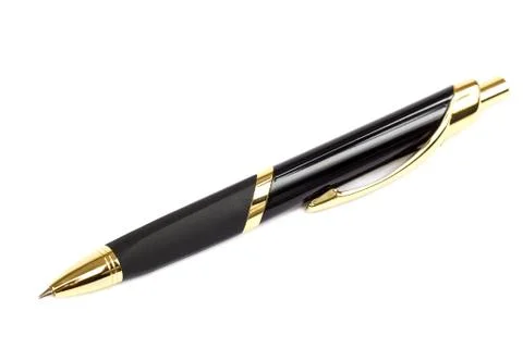 Automatic ballpoint pen on a white background. Stock Photos