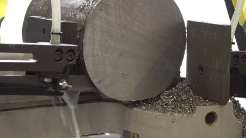 Automatic band saw cutting tool steel Stock Footage 118562019