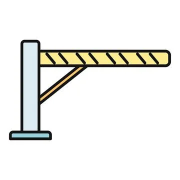 Automatic barrier blocking access to parking garage Stock Illustration