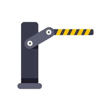 Automatic barrier controlling access to a parking area Stock Illustration