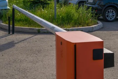 Automatic barrier to enter the car Park Stock Photos