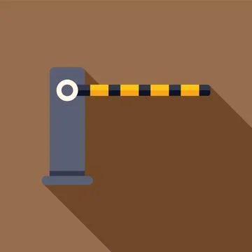 Automatic barrier gate closing or opening on brown background Stock Illustration