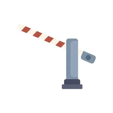 Automatic barrier gate closing on white background Stock Illustration