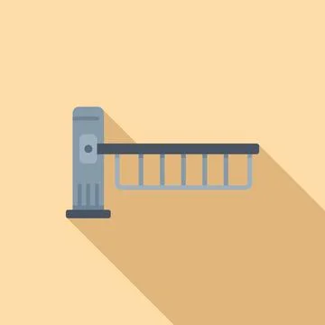 Automatic barrier icon flat vector. Gate fence Stock Illustration