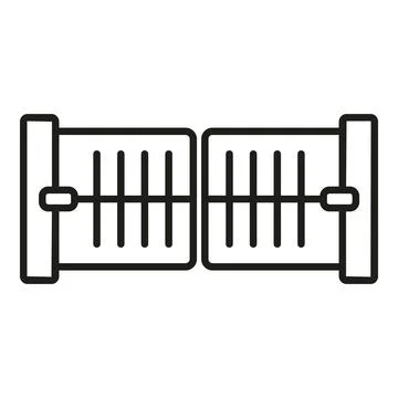 Automatic barrier icon outline vector. Gate fence Stock Illustration