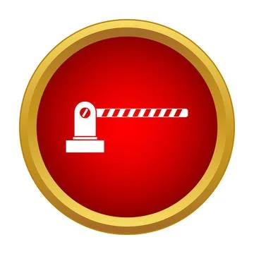 Automatic barrier limiting access in warning sign Stock Illustration