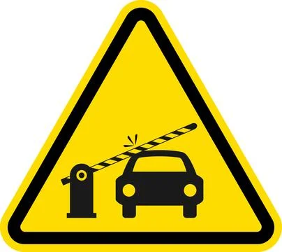 Automatic barrier warning sign. Illustrazione stock