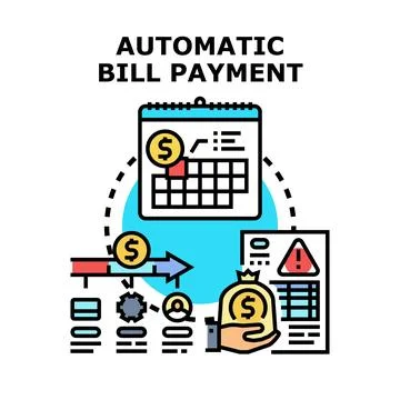 Automatic bill payment schedule concept for financial management Stock Illustration