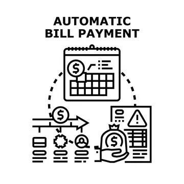 Automatic bill payment schedule concept for financial management Stock Illustration