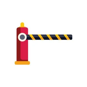 Automatic boom barrier blocking access to private parking Ilustração Stock