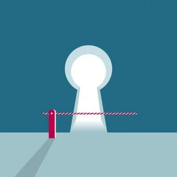 Automatic boom barrier gate set stock. Isolated on blue background. Stock Illustration