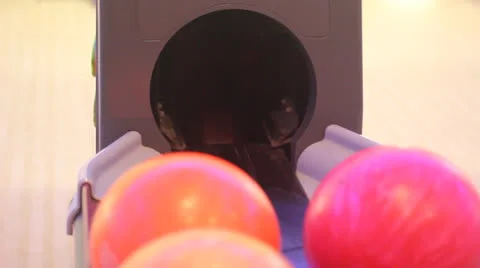 Automatic bowling ball Stock Footage