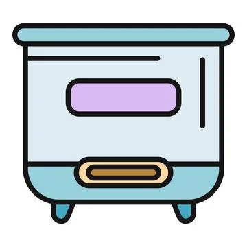 Automatic bread maker machine icon producing fresh bakery Stock Illustration