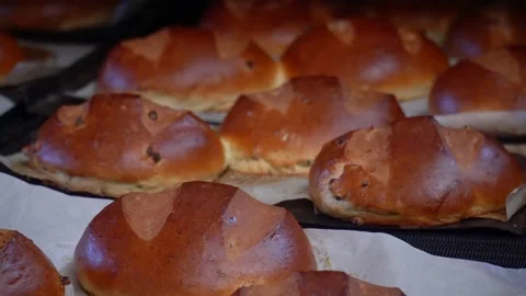Automatic bread production line Stock Footage 223909745