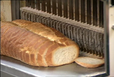 Automatic Bread Slicer 040 Stock Footage 486471