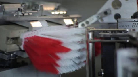 Automatic Broom Brush Making Machine Stock Footage 105149202