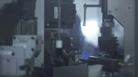 Automatic cable cutting machine for automotive industry Stock Footage 321896487