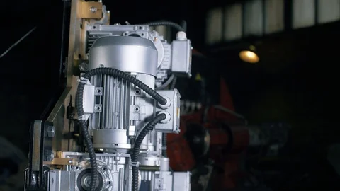 Automatic cable cutting machine. Modern Robotic Complex for cable cutting Stock Footage 105530478