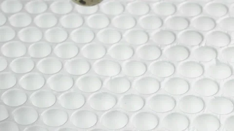 Automatic capture puts quail eggs in a tray, for the preparation of incubation Stock Footage 93295888