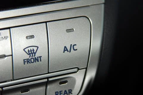 Automatic car air conditioning button Stock Photos