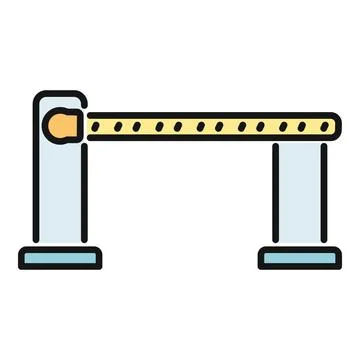 Automatic car barrier closing for road control Stock Illustration