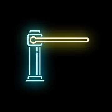 Automatic car barrier icon glowing neon light Stock Illustration