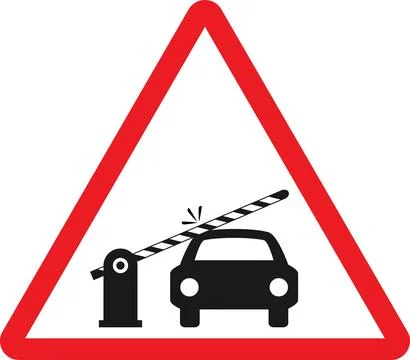 Automatic car barrier warning sign. Stock Illustration