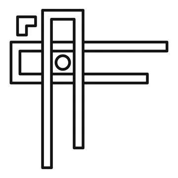 Automatic car park barrier gate closing system icon Stock Illustration