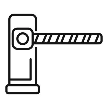 Automatic car parking barrier gate system icon Stock Illustration