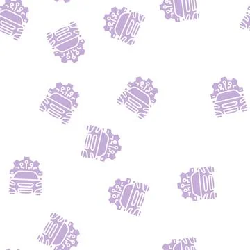Automatic car system glyph seamless pattern Stock Illustration