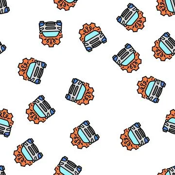 Automatic car system vector seamless pattern Stock Illustration