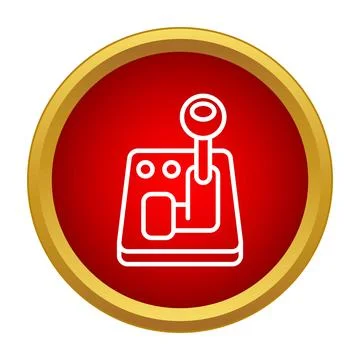 Automatic car transmission gear shift lever icon Stock Illustration