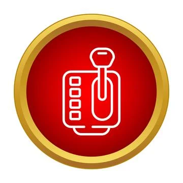 Automatic car transmission gear stick flat icon Stock Illustration
