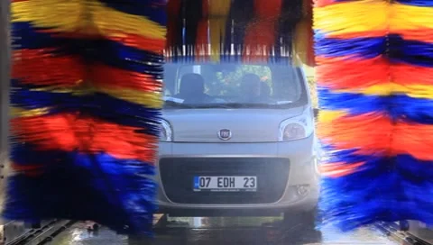 Automatic car wash Stock Footage
