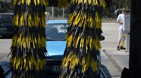 Automatic Car Wash Functioning Stock Footage 51121240