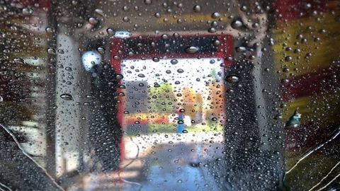 Automatic car wash from inside Stock Footage 106200400