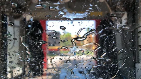 Automatic car wash from inside Stock Footage 106200417