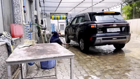 Automatic Car Wash Machine Cleaning Vehicle Видео 336177192
