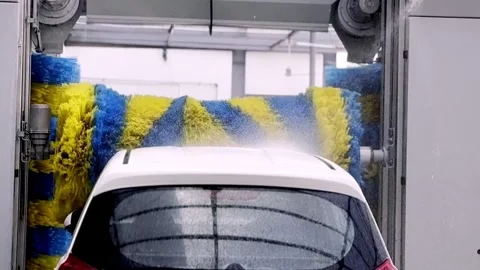 Automatic Car Wash Machine Stock Footage 336176925
