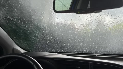 Automatic car wash point of view from inside vehicle Stock-Footage 336009222