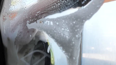 Automatic car wash in process Stock Footage 127917486