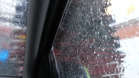 Automatic car wash in process Stock Footage 127917725