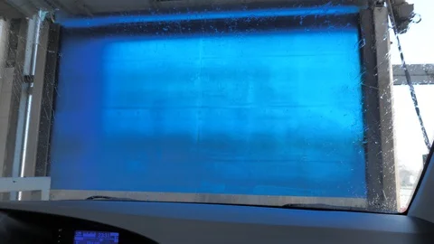 Automatic car wash in process Stock Footage 127917945