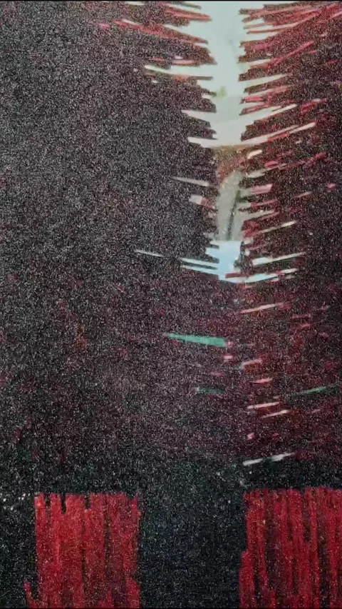 Automatic car wash red brush rotating close up view Video stock 343793993