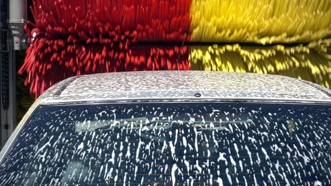 Automatic Car Wash System Stock Footage 93757869