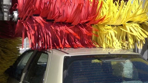 Automatic Car Wash System Stock Footage 93758360