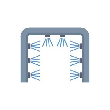 Automatic car wash system spraying water jets icon Illustrazione stock