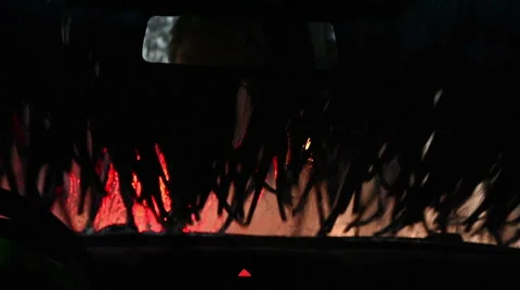 Automatic Car Wash. View from Inside. Stock Footage 56455168